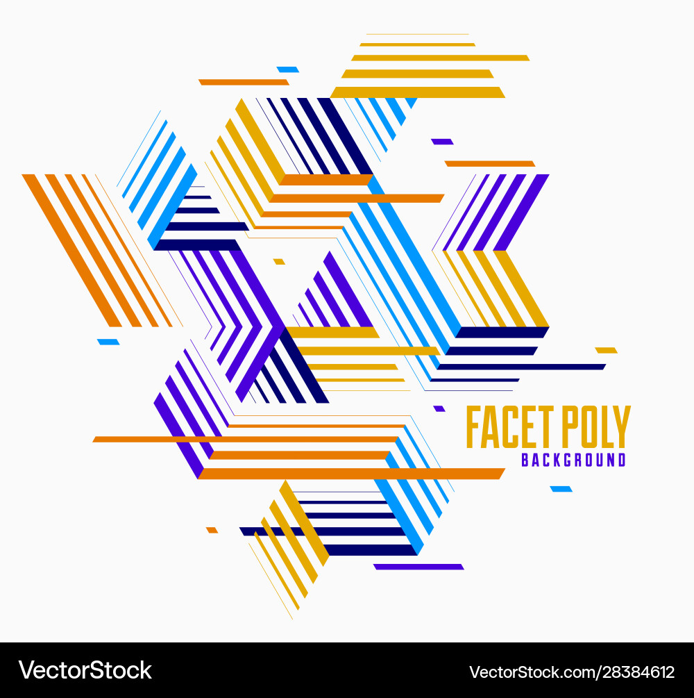 Line design 3d cubes and triangles abstract Vector Image