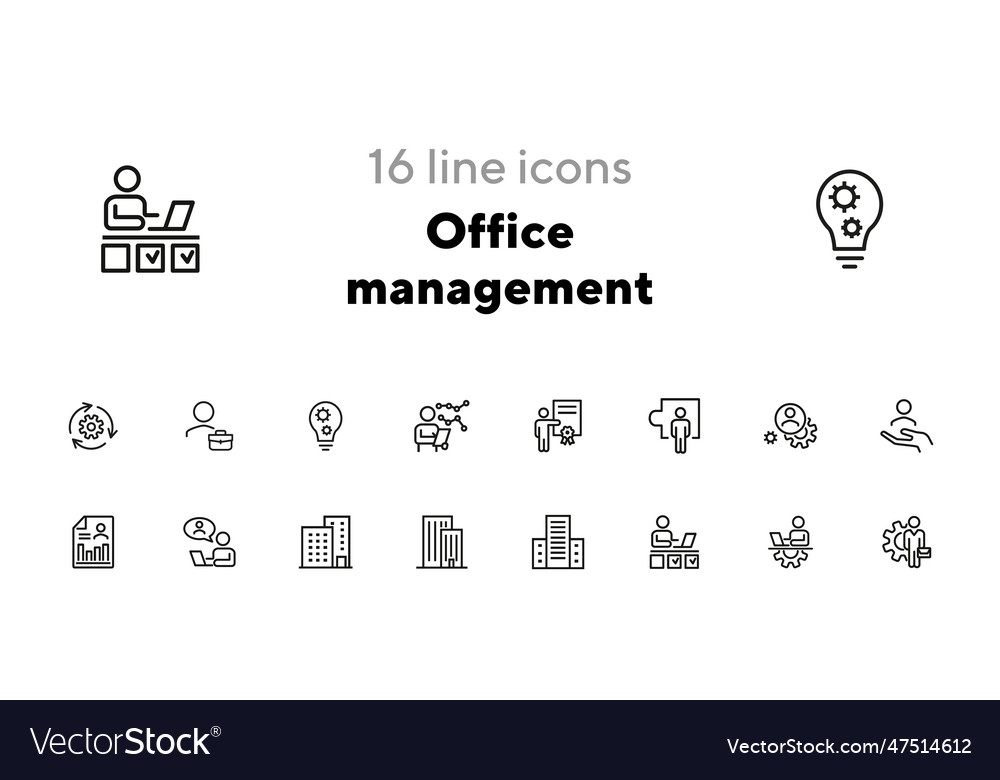 Office management icon set