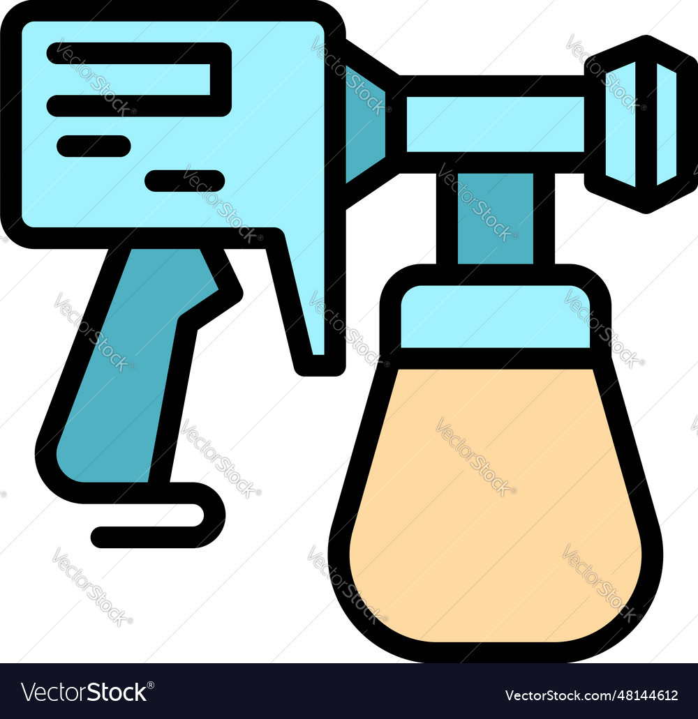 Paintbrush sprayer icon flat Royalty Free Vector Image