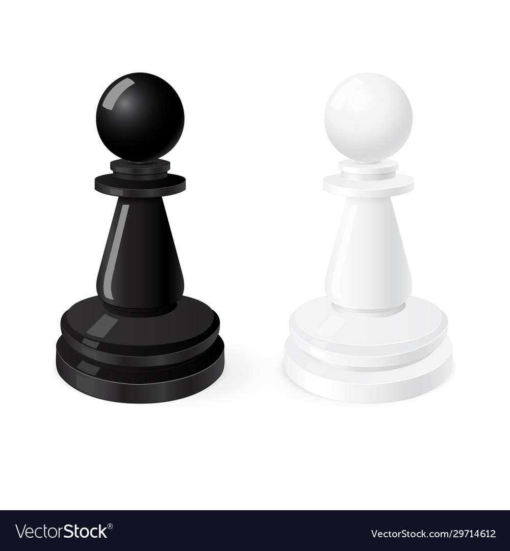 White chess pawn piece on background Royalty Free Vector