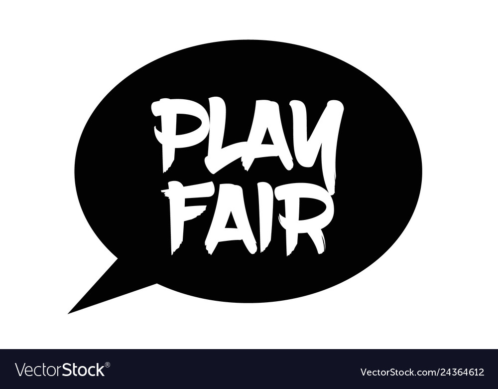 Play fair stamp on white