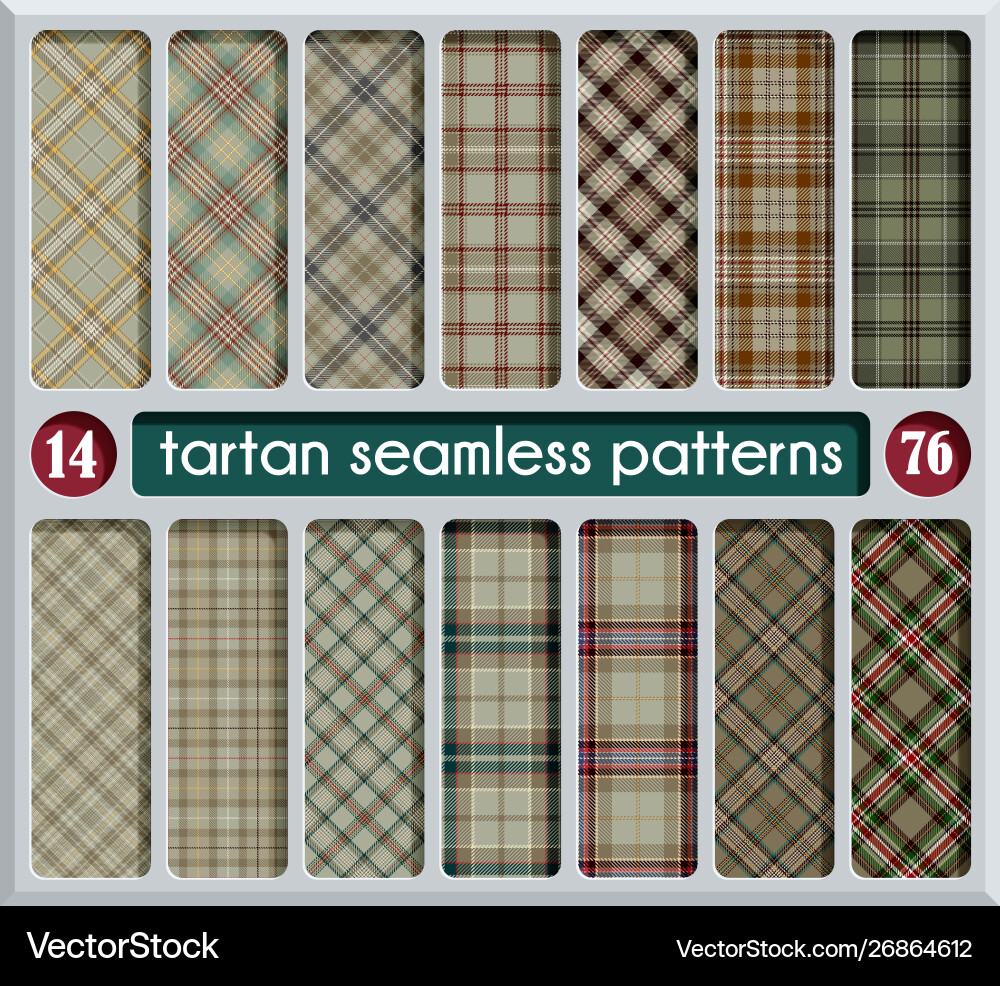 Set tartan seamless pattern Royalty Free Vector Image