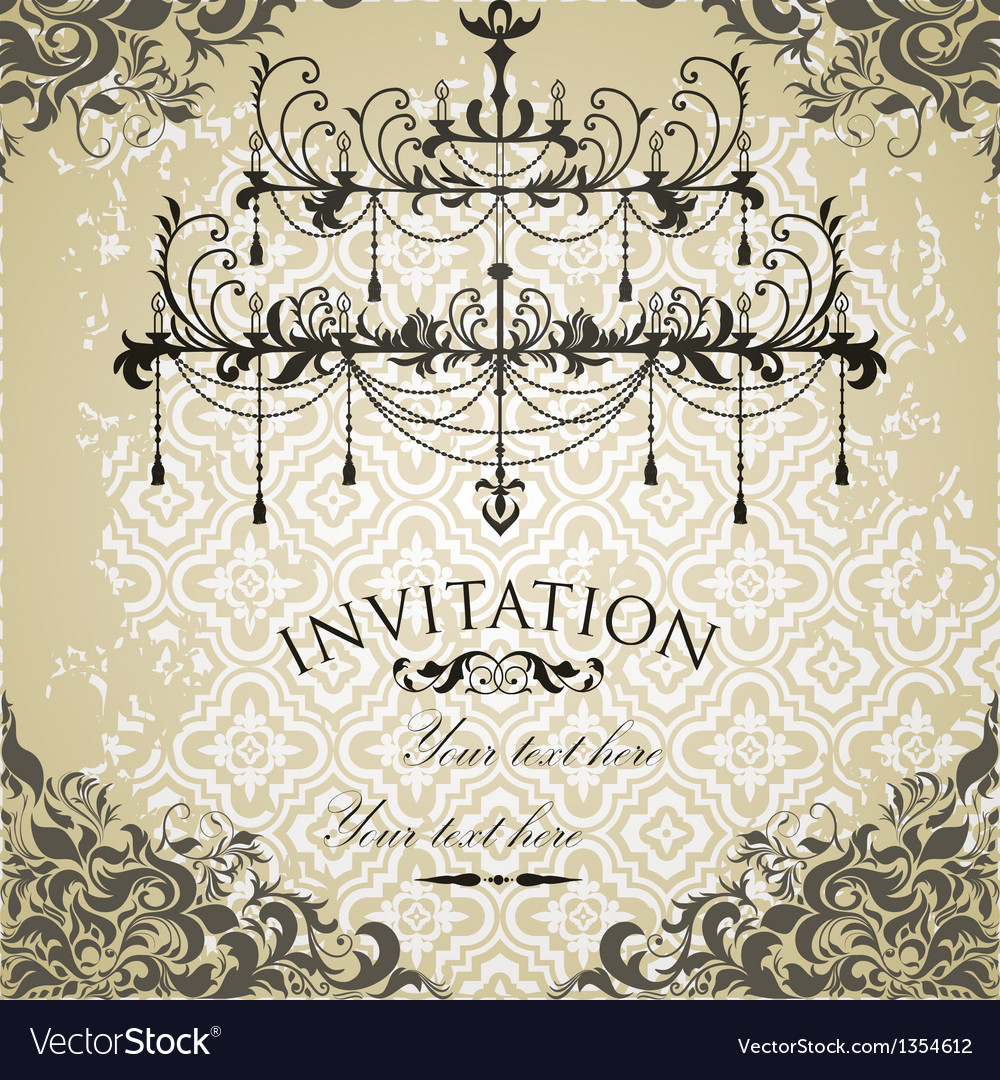 Vintage invitation on grungy paper for design Vector Image