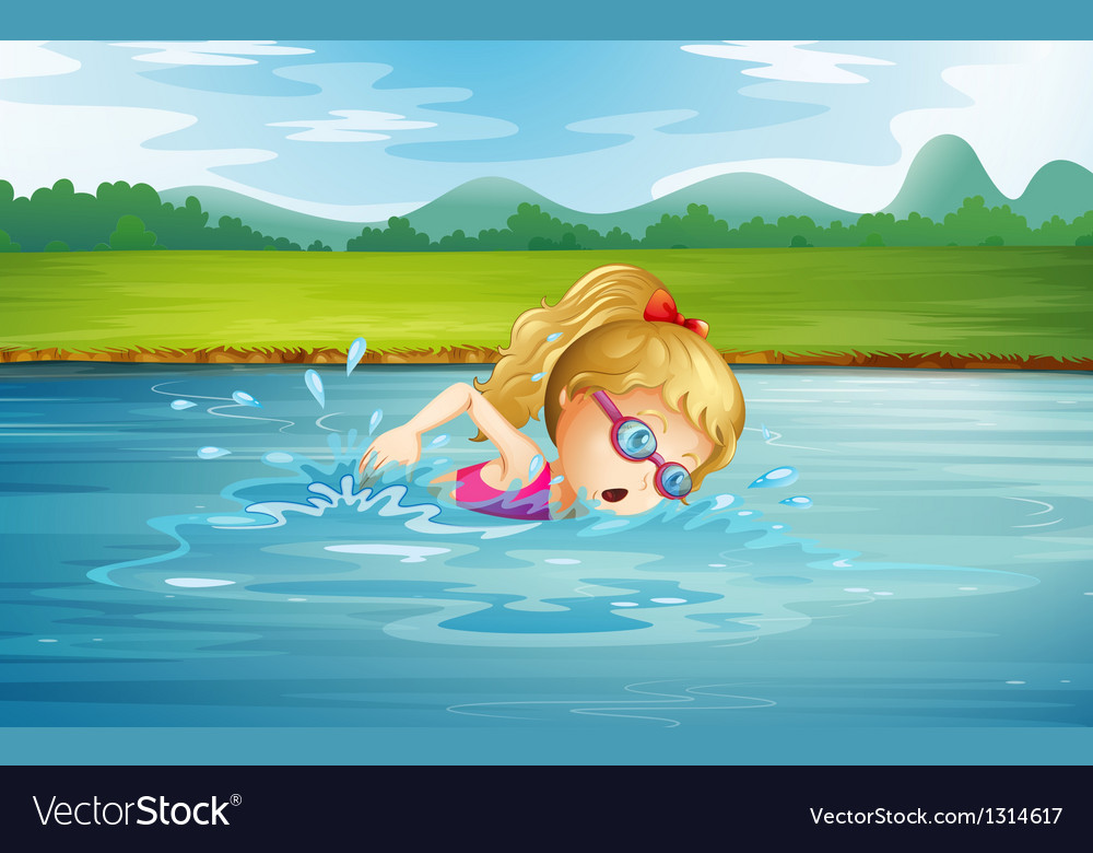 A girl swimming Clearance