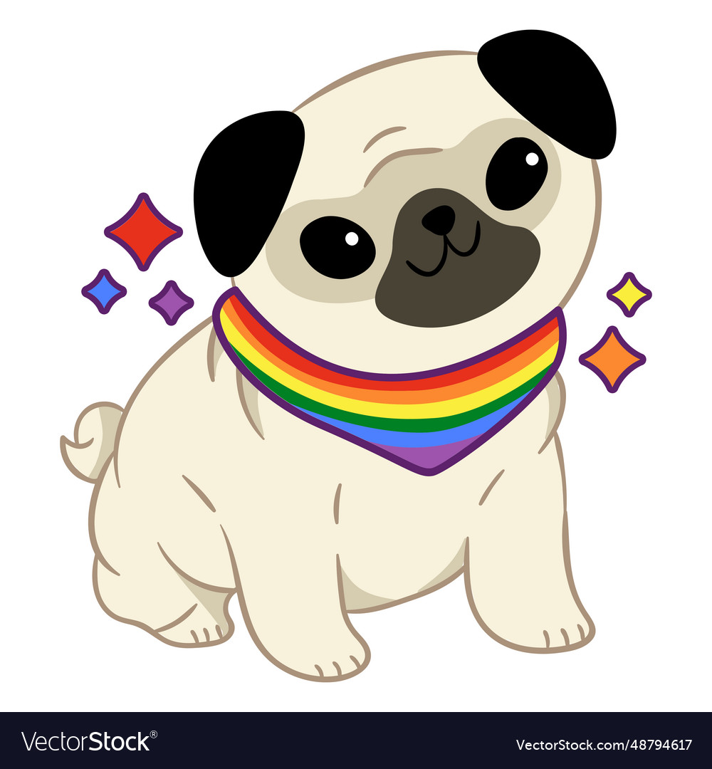 Dog pride flag color stroke