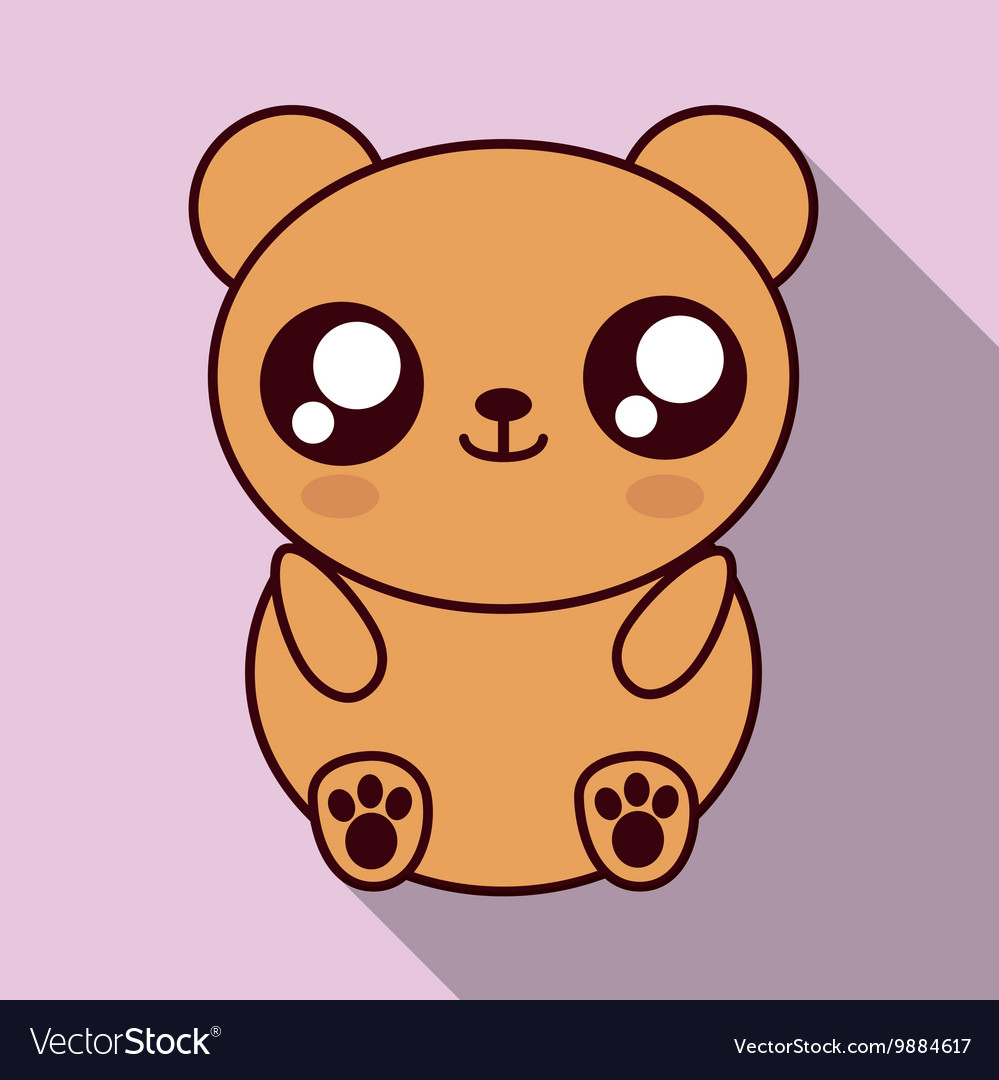 Kawaii bear con Cute animal graphic Royalty Free Vector