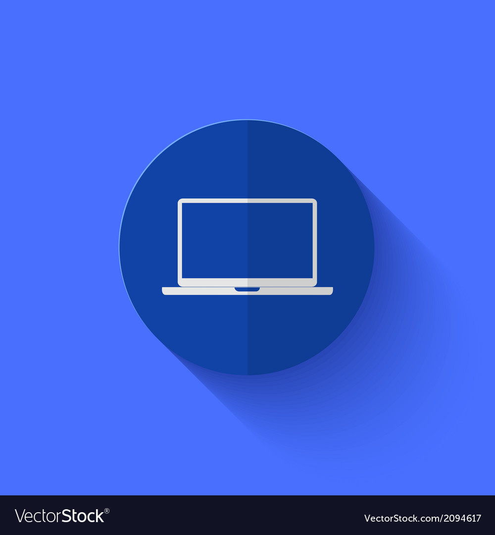 Modern flat blue circle icon
