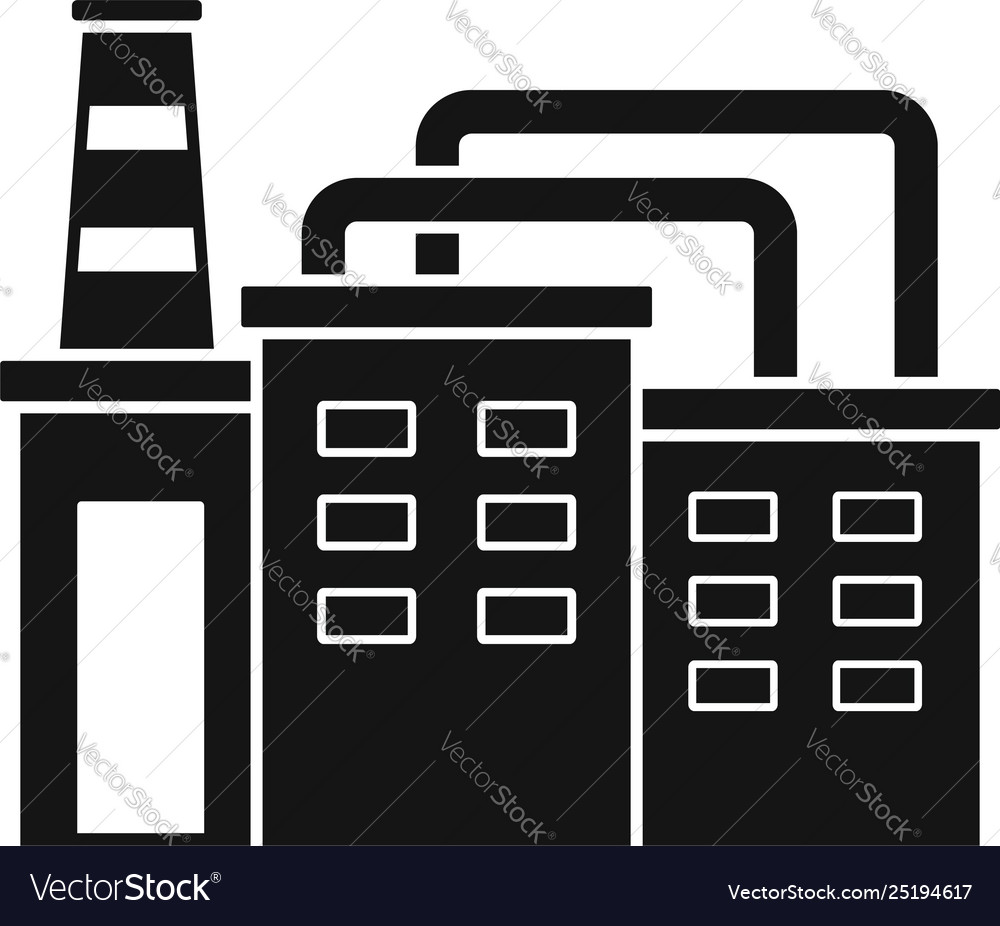 Refinery factory icon simple style Royalty Free Vector Image