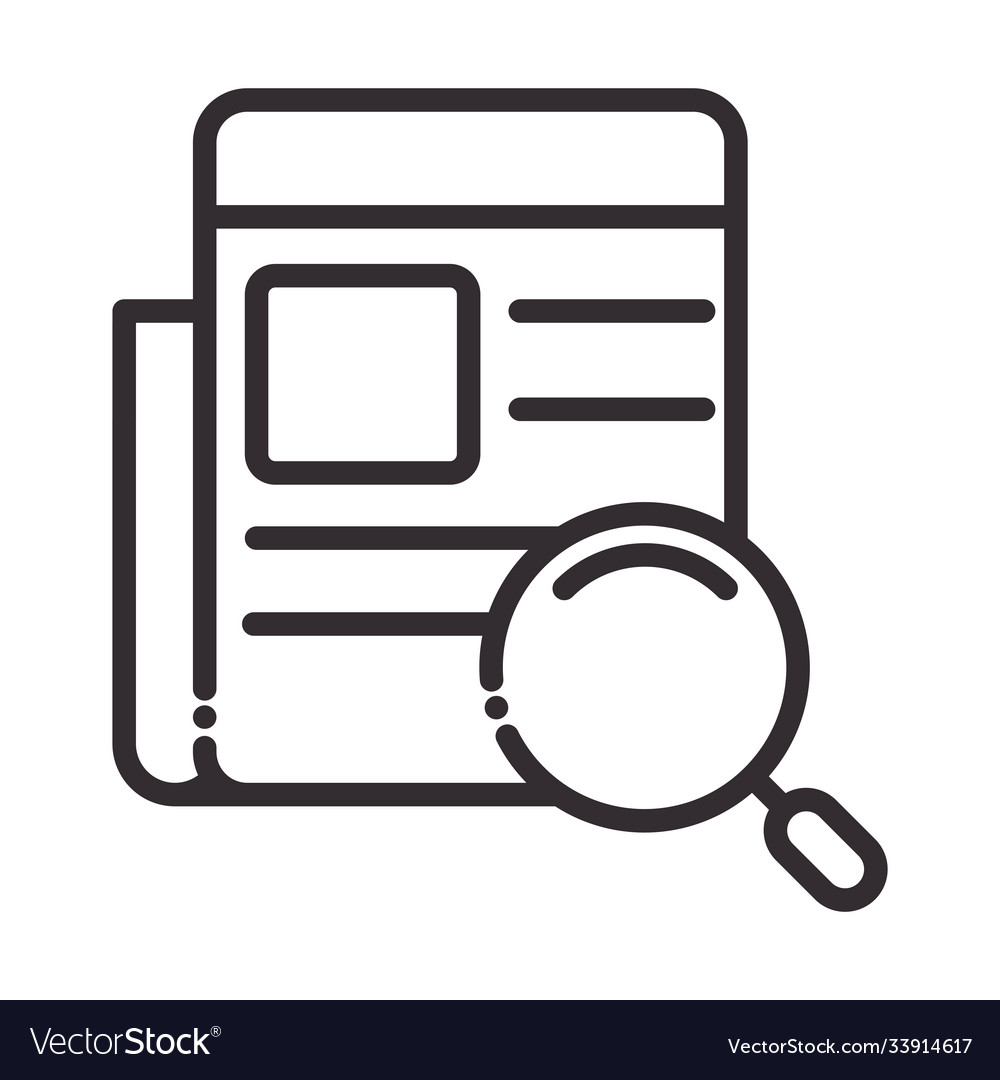 Search icon paper information content thin line Vector Image