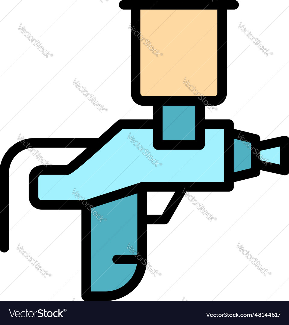 Water paint sprayer icon flat Royalty Free Vector Image