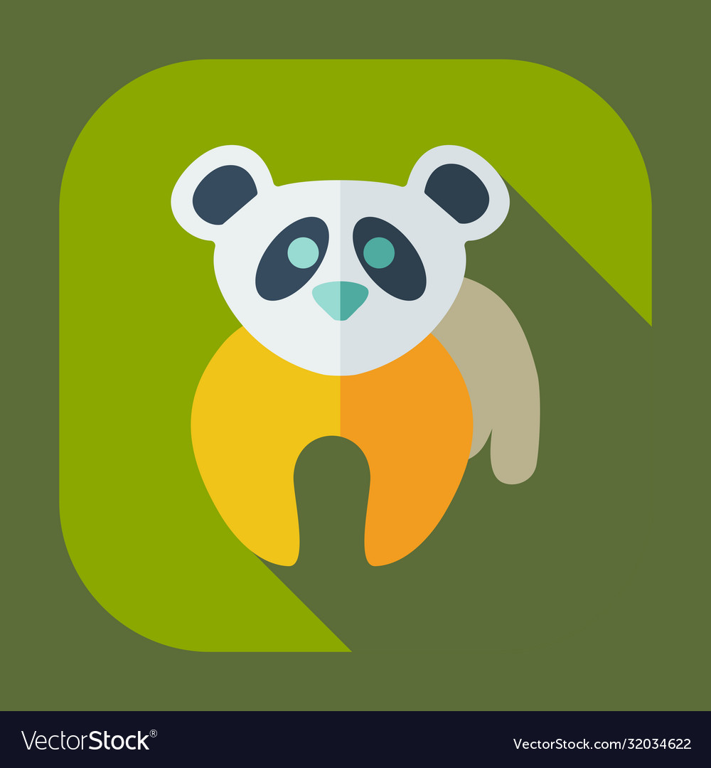 Flat modern design with shadow icons pandas Vector Image