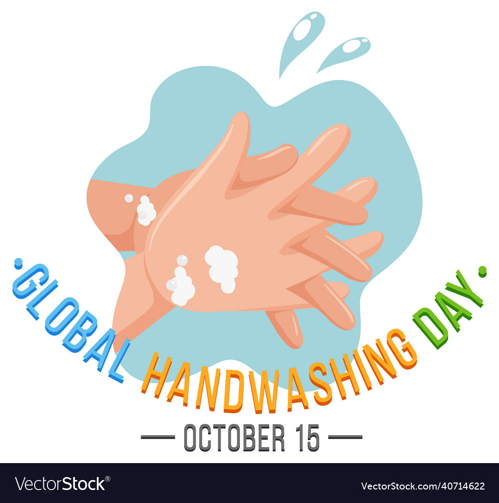 Global handwashing day banner design Royalty Free Vector