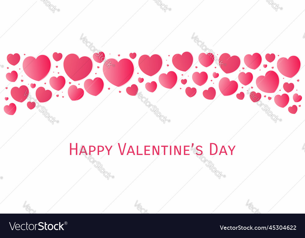 Red Pink Hearts Valentines Day Border Background Vector Image 5502