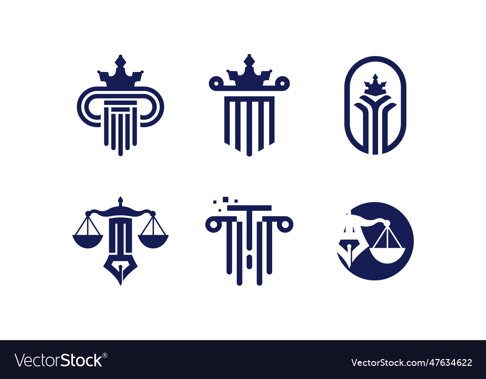 Set of lawyer logo with creative shape design