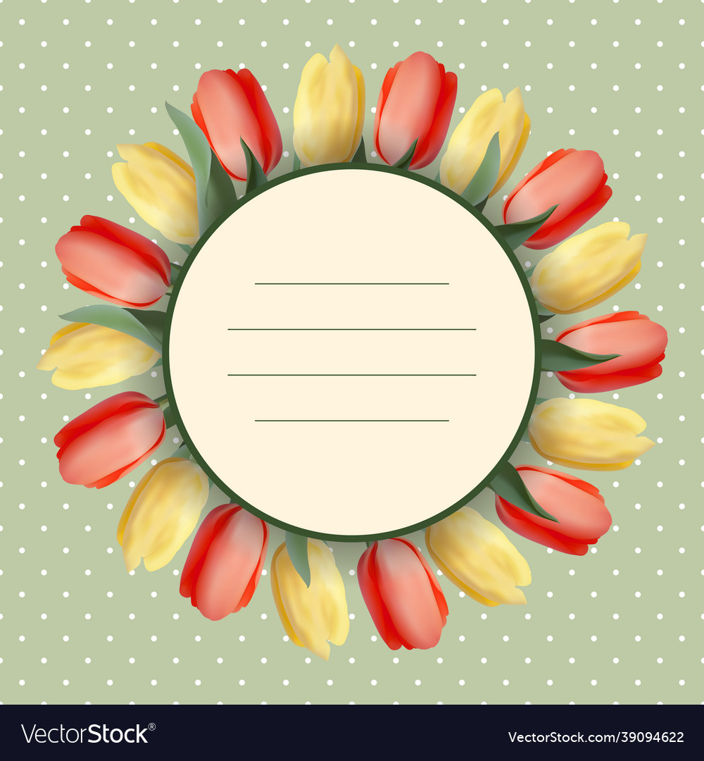 Spring floral background with empty paper card