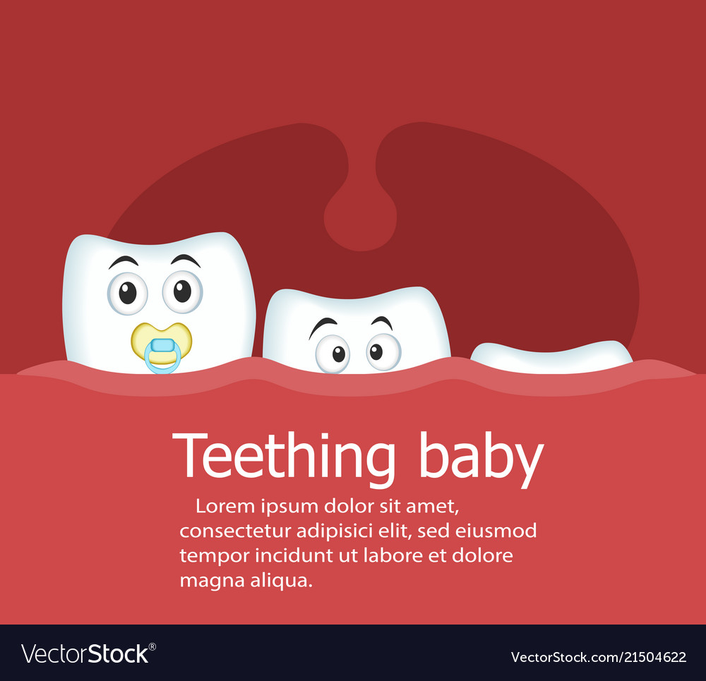 Teething baby banner with teeth