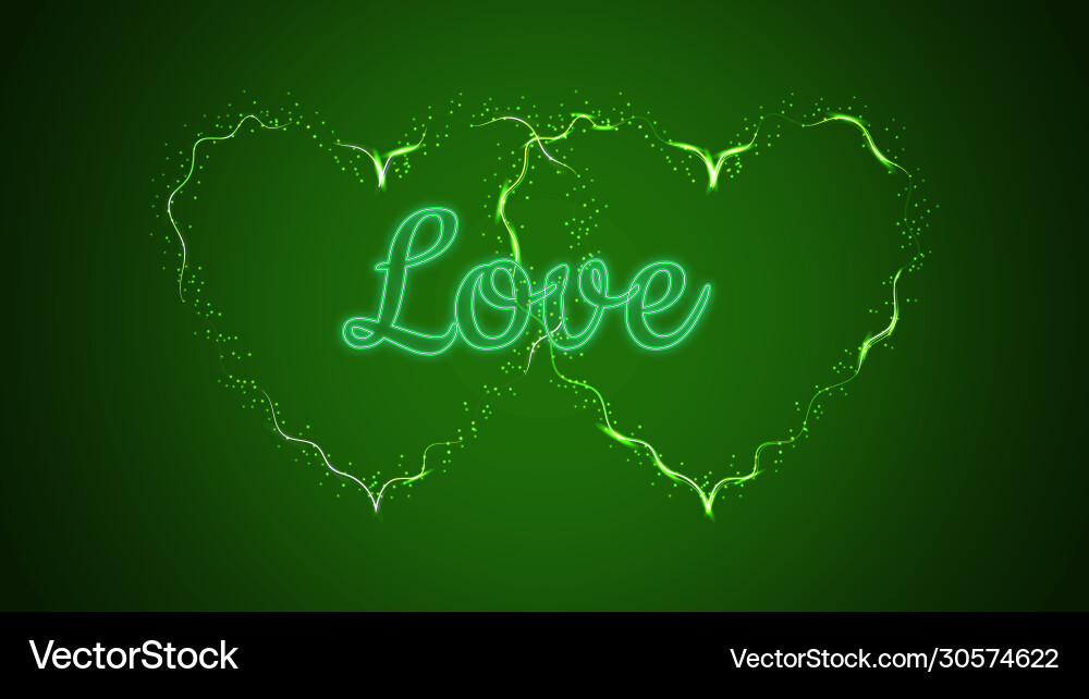 Two beautiful green abstract magical energy Vector Image