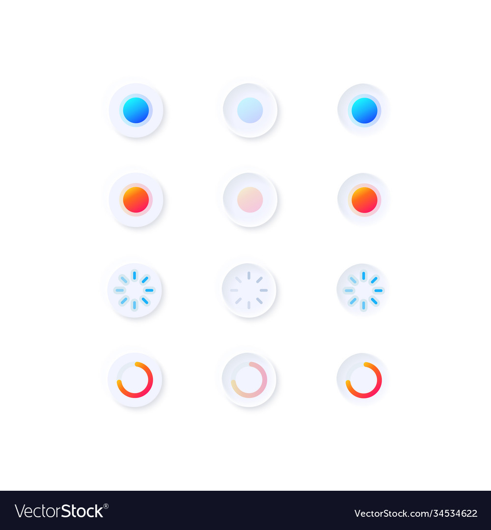Waiting symbols ui elements kit Royalty Free Vector Image