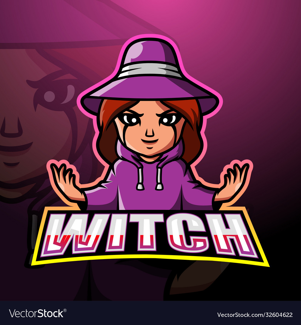 Witch mascot esport logo design