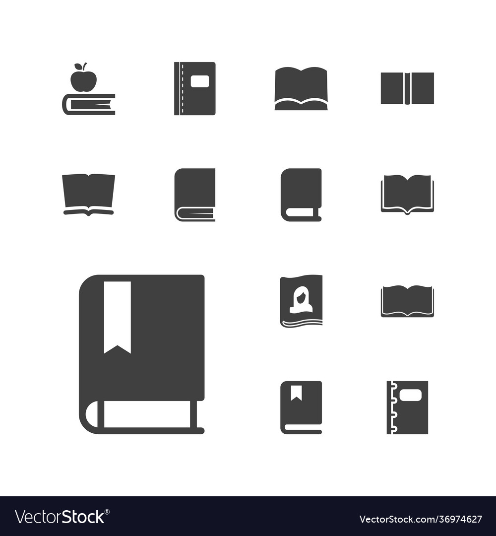 13 textbook icons