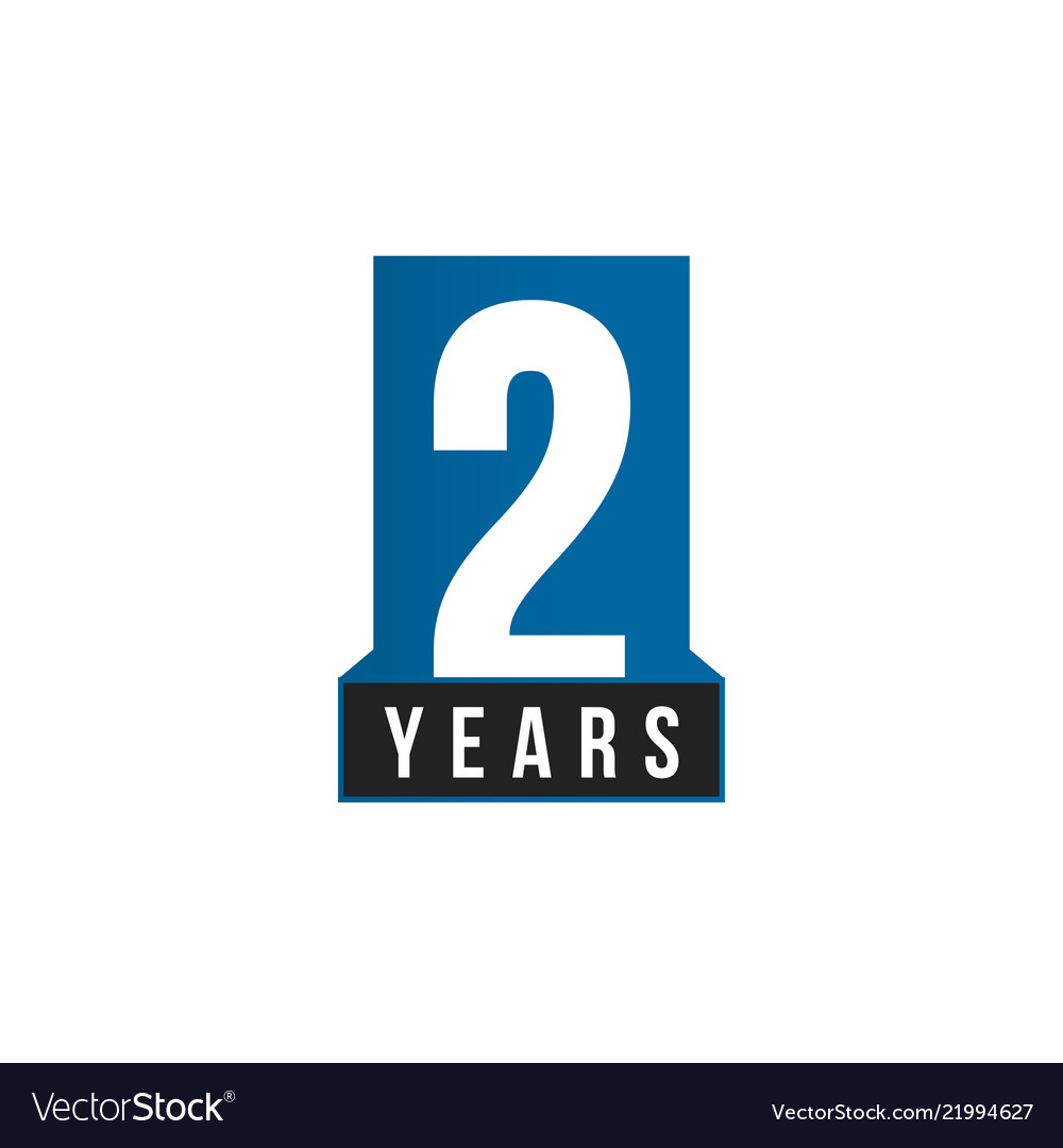 2 years icon birthday logo template Royalty Free Vector