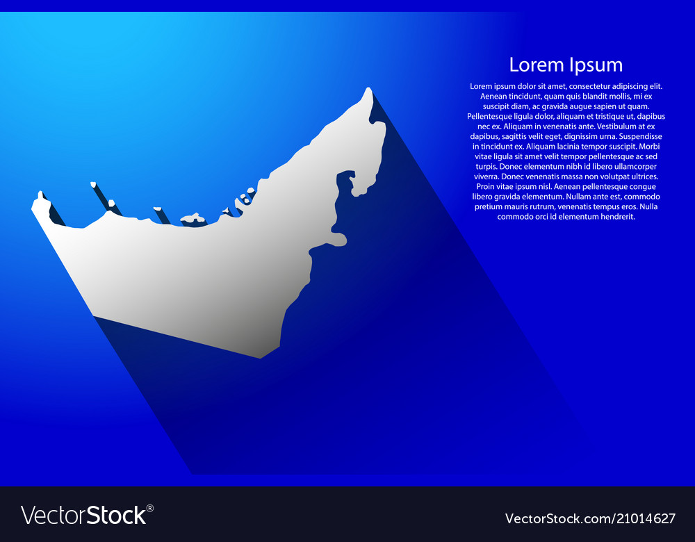 Abstract map of united arab emirates with long vector image Abstract map of united arab emirates with long