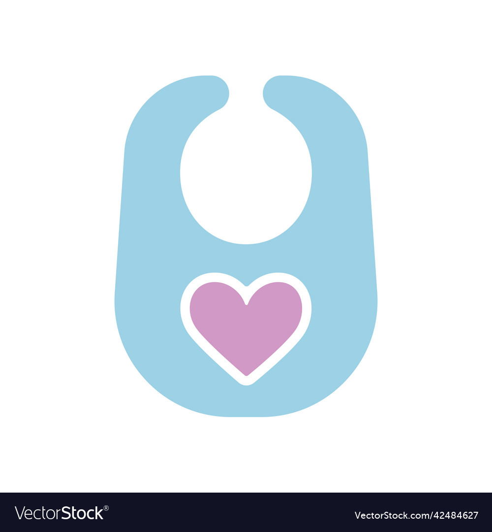 Baby bib isolated glyph icon graph symbol Vector Image