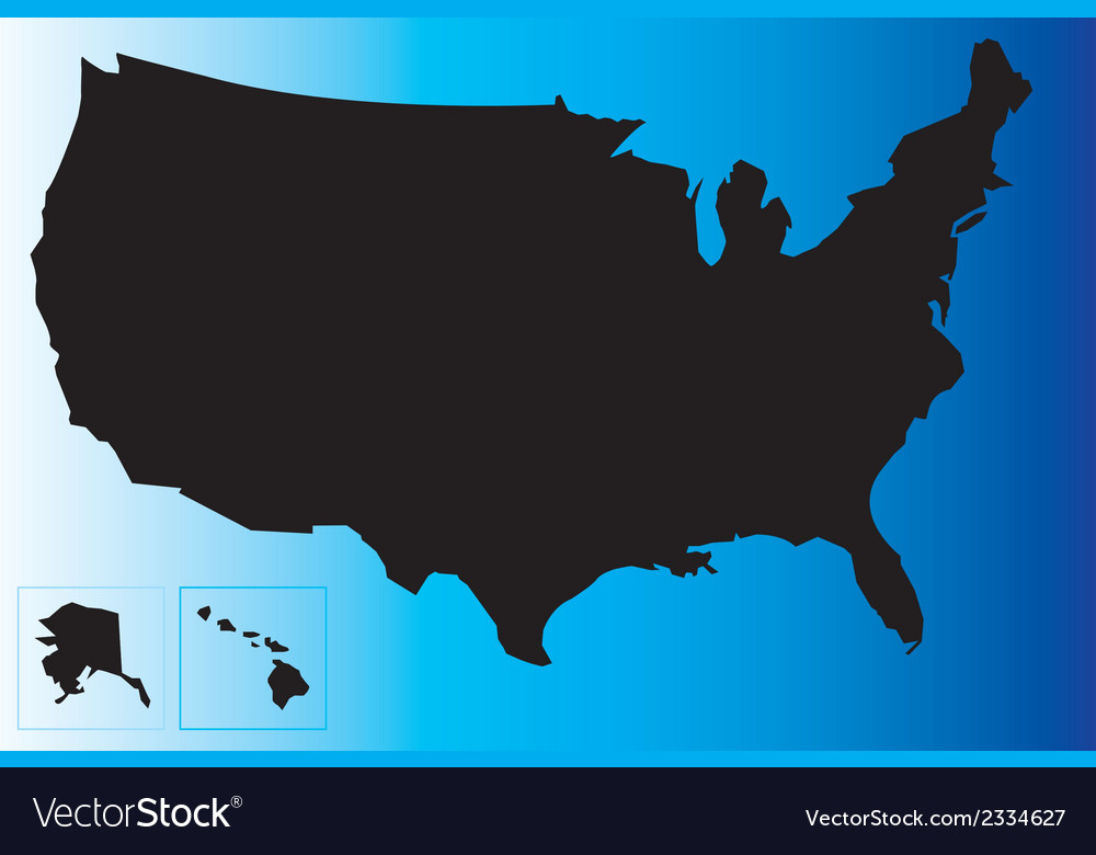 Black usa map Royalty Free Vector Image - VectorStock