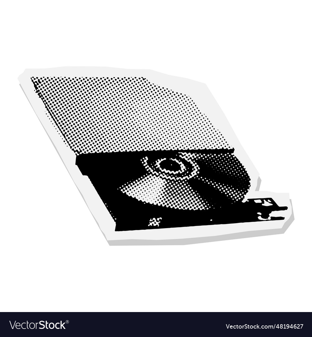 Cd with halftone dots print texture macro offset vector image Cd with halftone dots print texture macro offset
