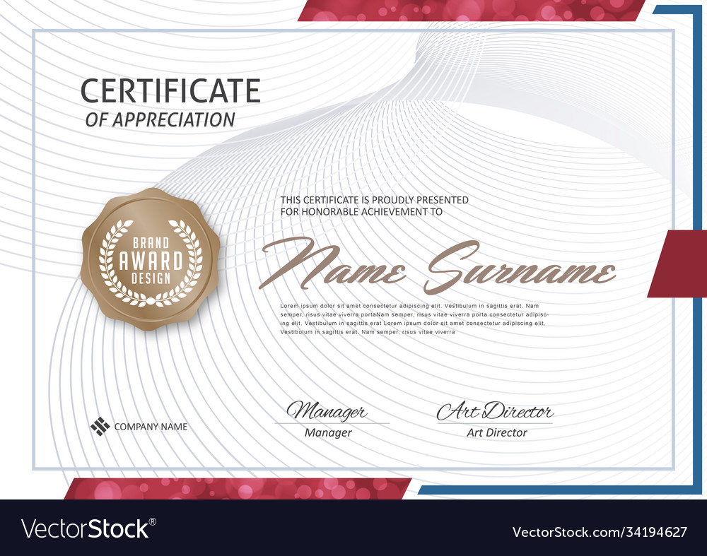 Certificate 362 Royalty Free Vector Image - VectorStock