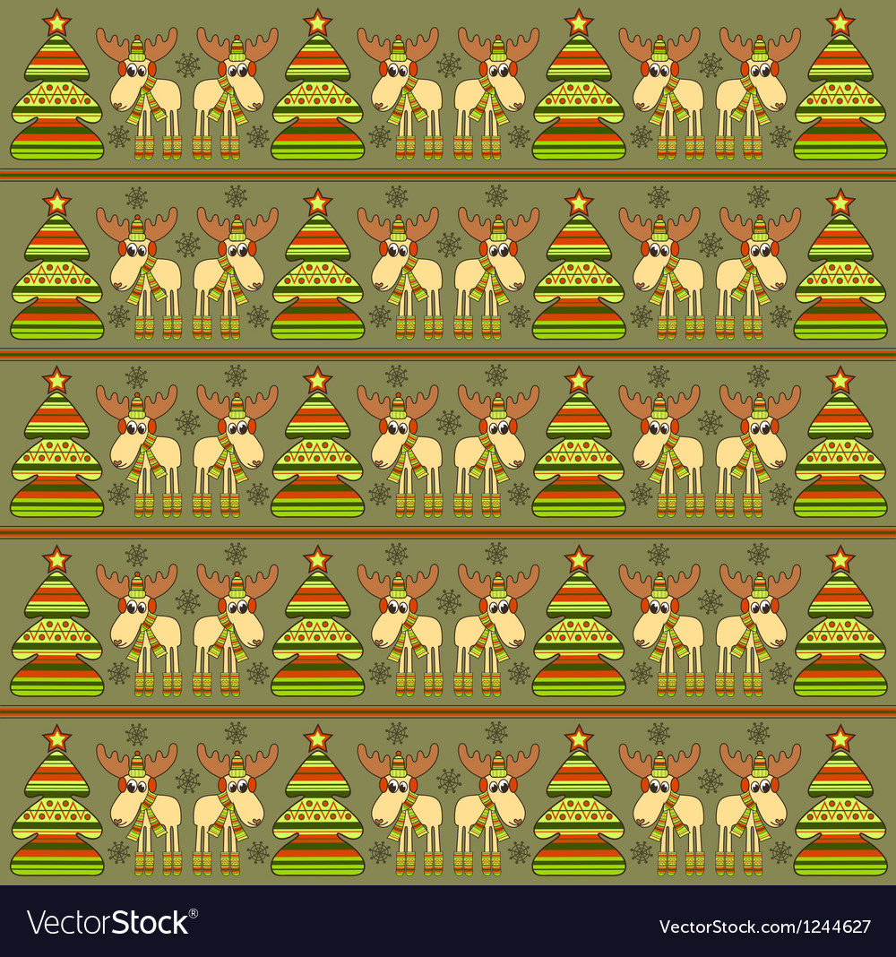 Christmas background with funny elks