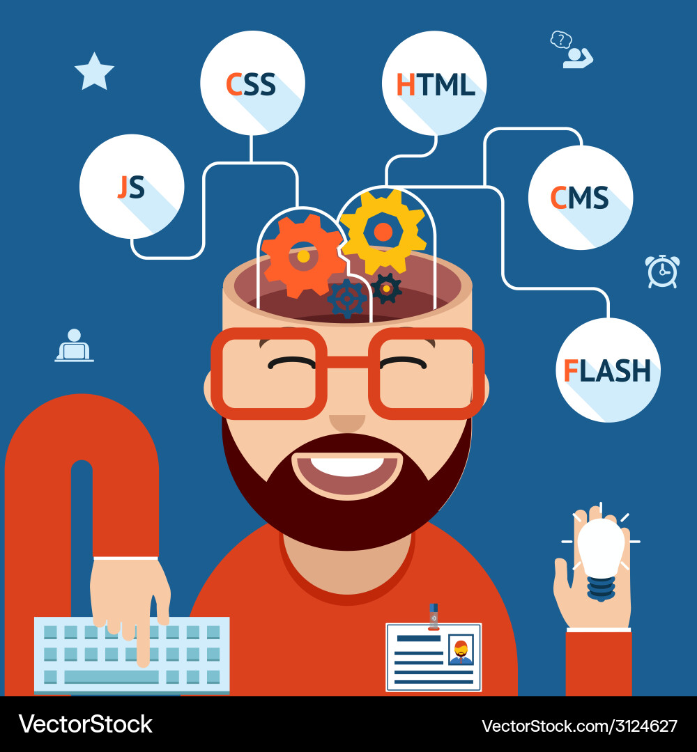 Developer of web and mobile applications Vector Image