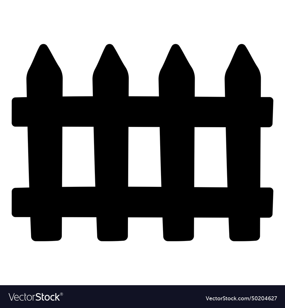 Fence wooden garden fencing black icon tree Vector Image