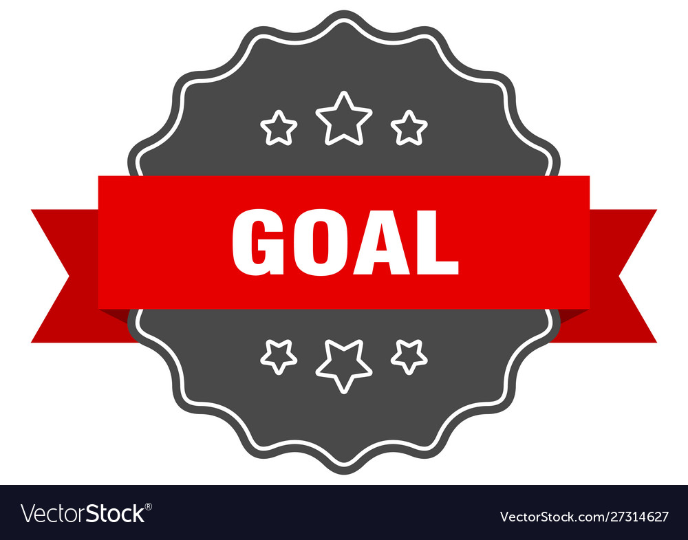 Goal red label isolated seal