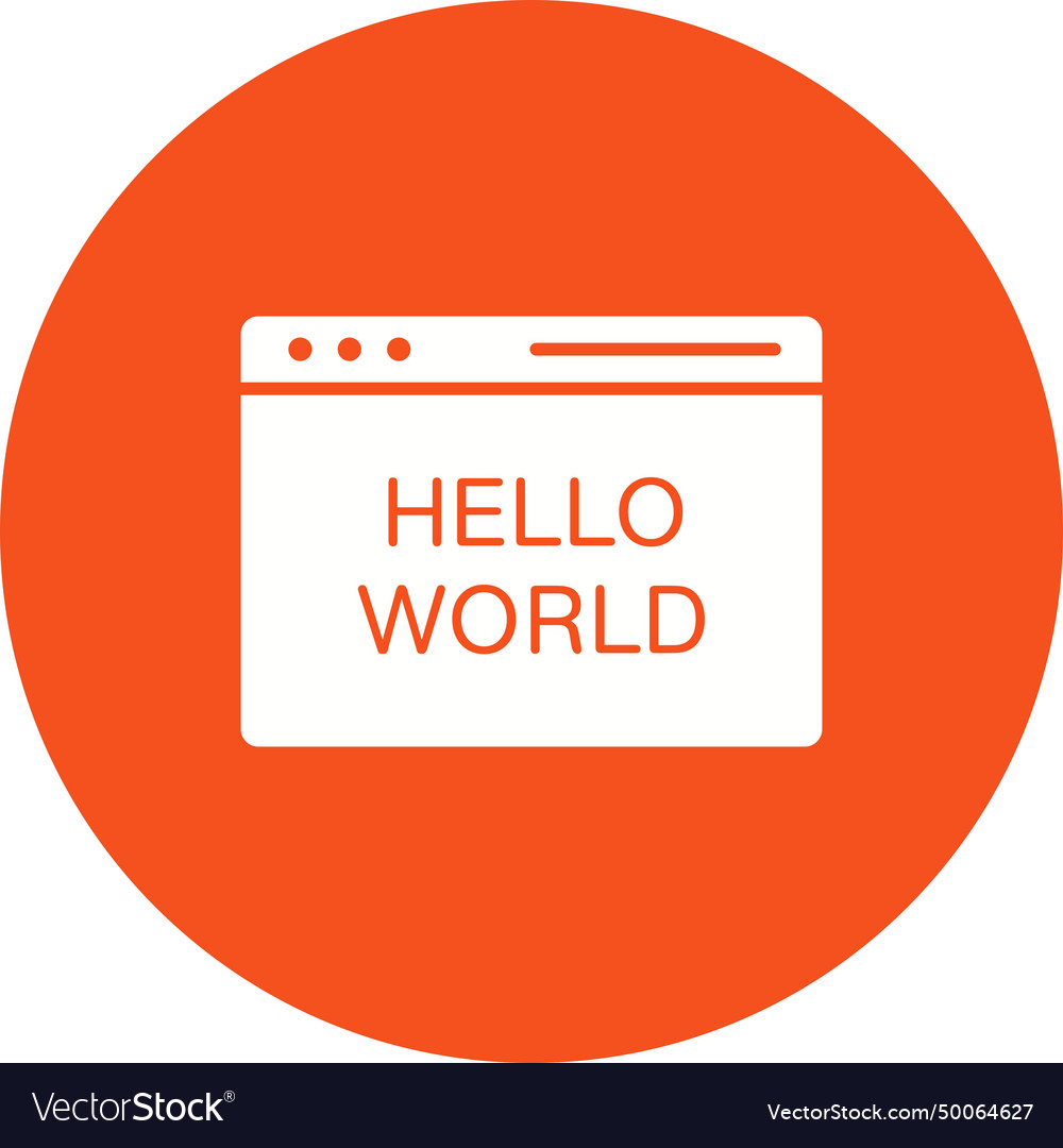 Hello world program icon image Royalty Free Vector Image