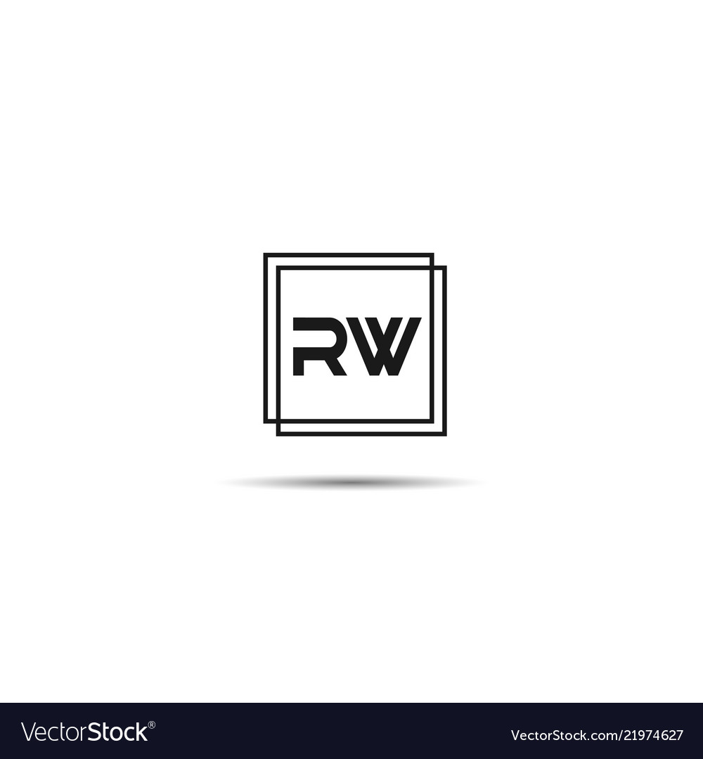 Initial letter rw logo template design