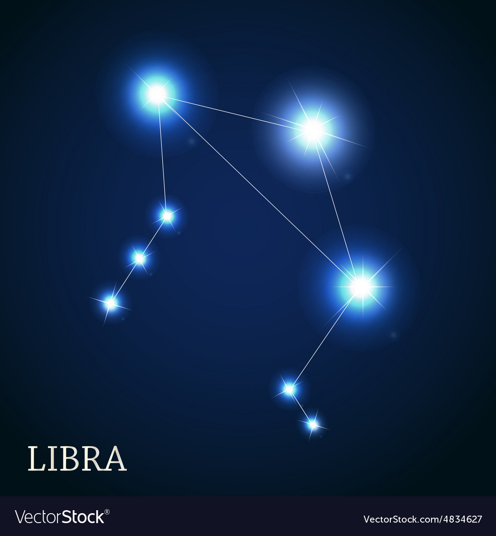 Libra zodiac sign of the beautiful bright stars Vector Image