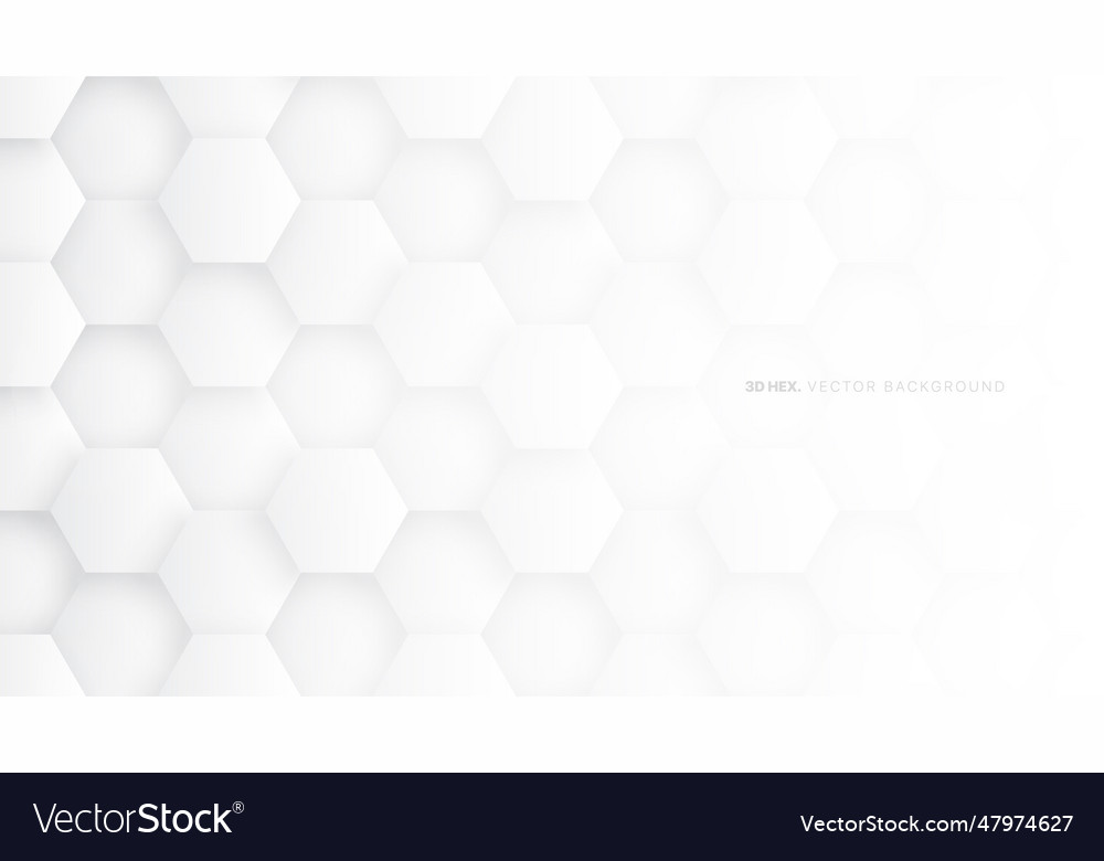 Minimal white 3d hexagon pattern technology