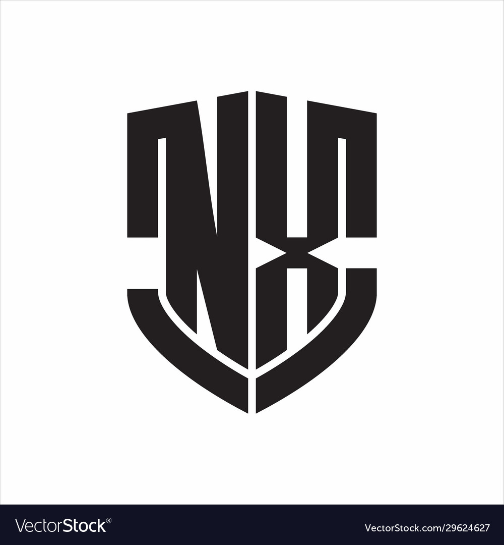 Nx logo monogram with emblem shield shape design