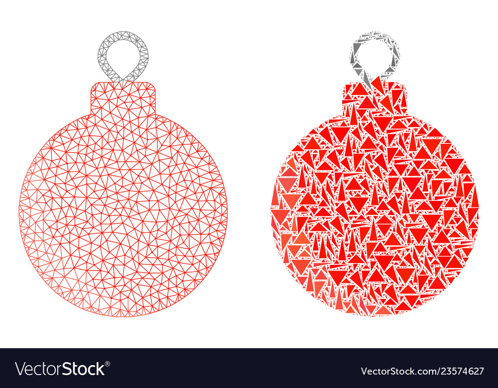 Polygonal carcass mesh christmas ball und mosaik