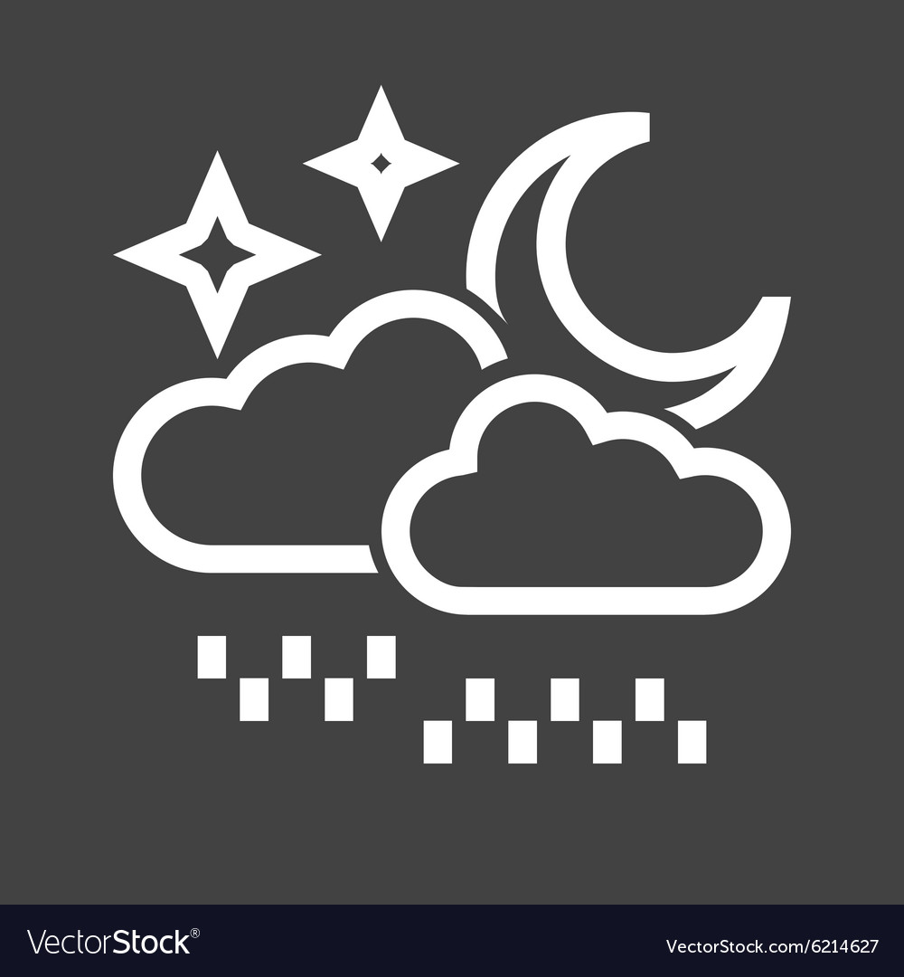 Rainy cloud with moon