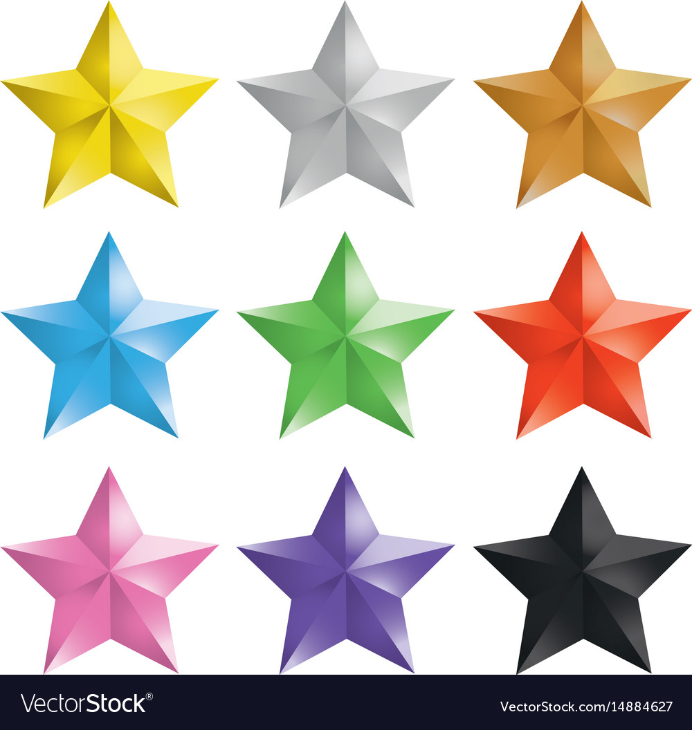 Set golden silver bronze colorful isolated Vector Image