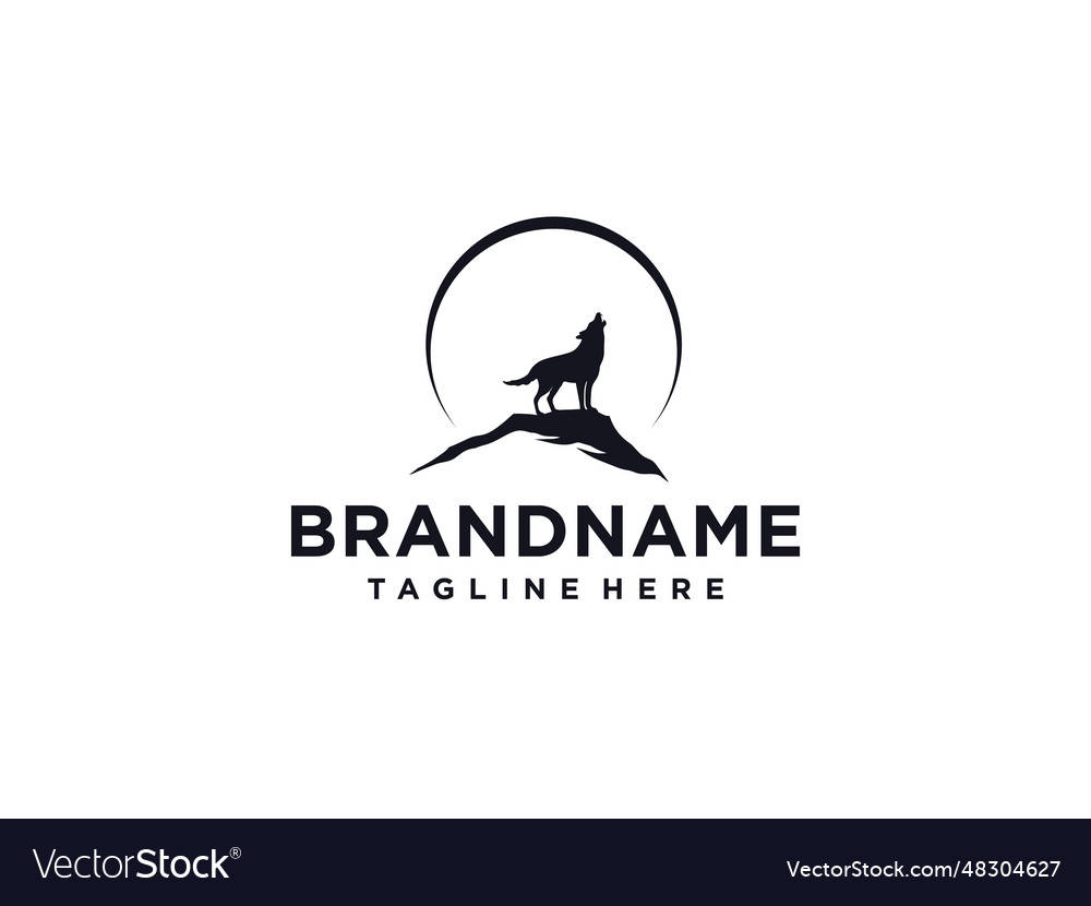 Simple wolf logo design Royalty Free Vector Image