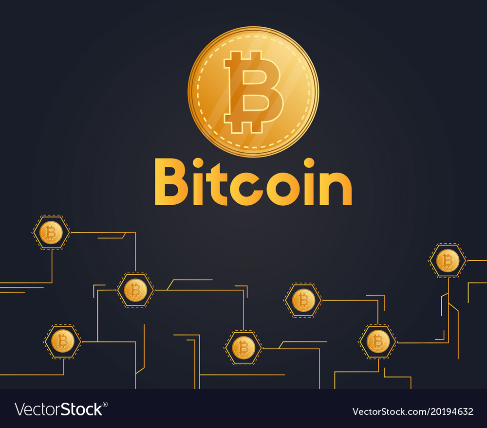 Bitcoin cryptocurrency on black background style