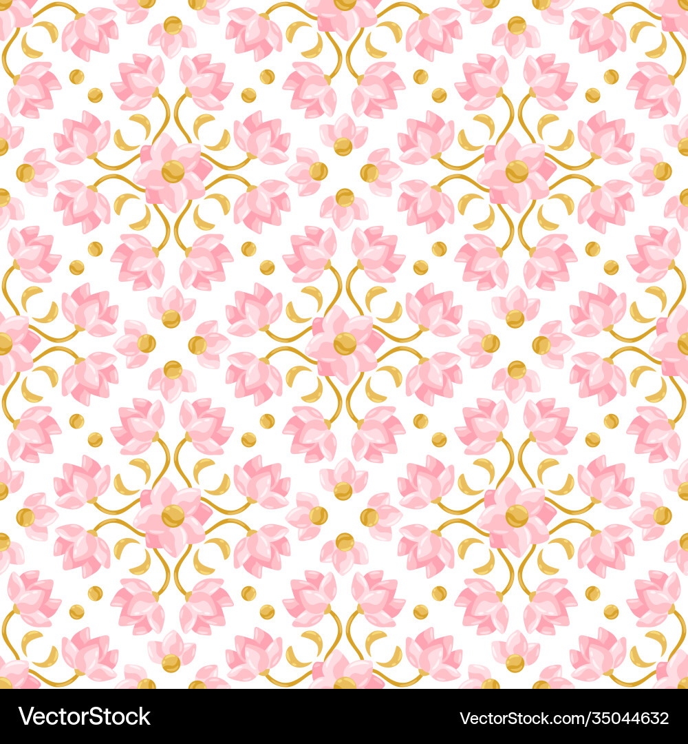 Ceramic tile pattern with lotus Royalty Free Vector Image