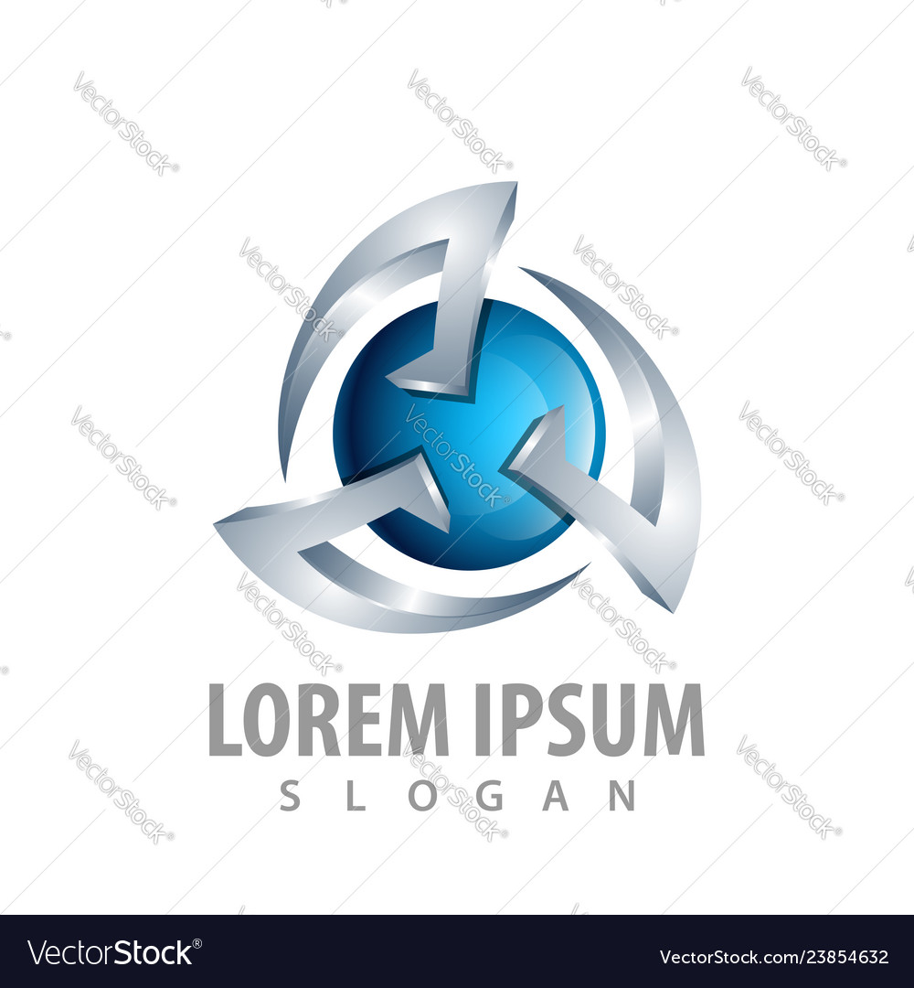 Circular circle spin and sphere logo concept