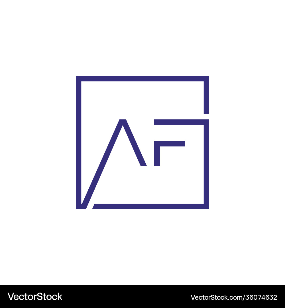 Creative initial letter af square logo design Vector Image