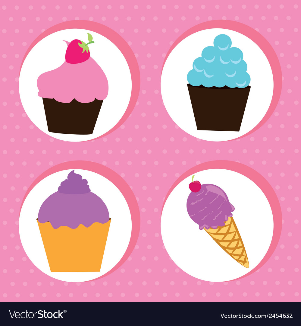 Cupcake delicious over pink background