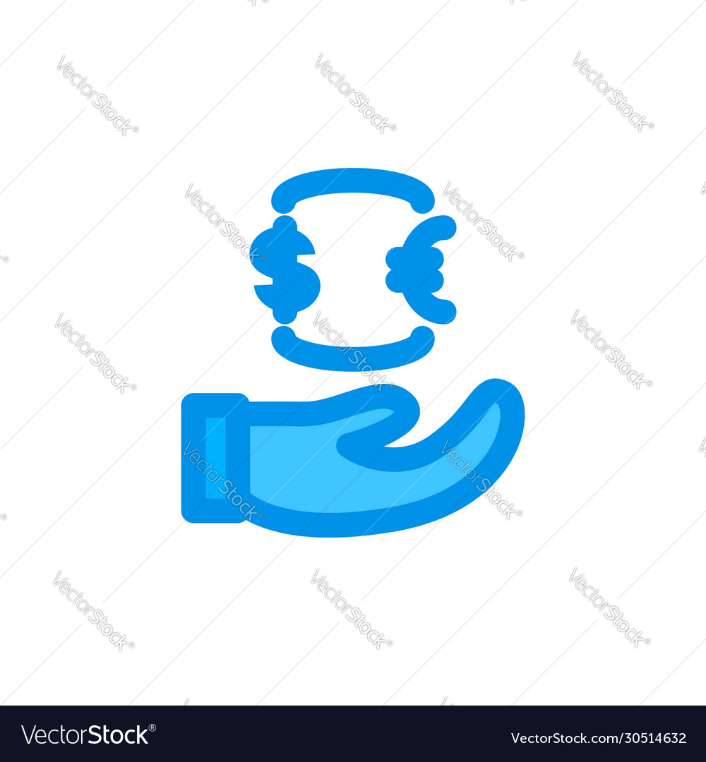 Exchange Dollars To Euros Icon Color Line Style Vector Image Euros Icon Color Line Style Vector Image