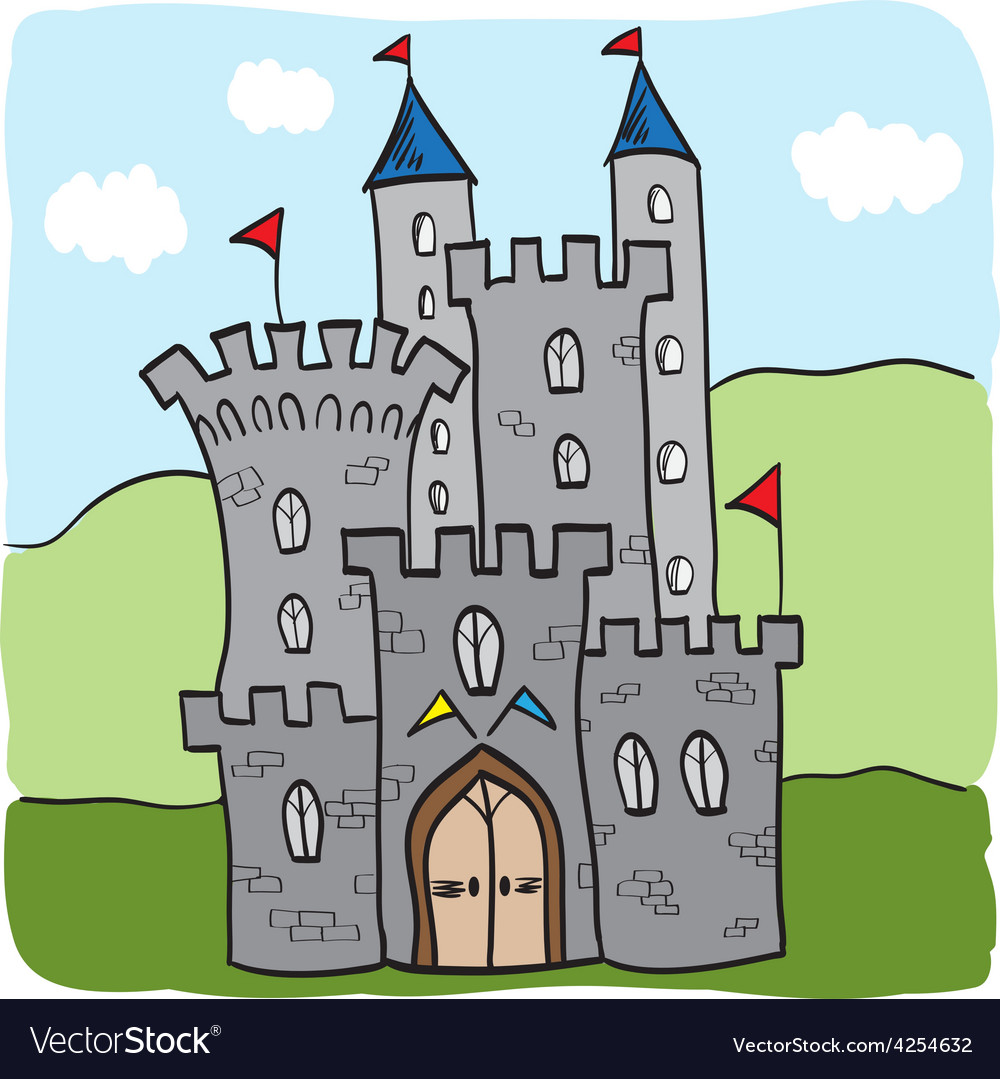 Fairytale castle kingdom cartoon style Royalty Free Vector Fairytale castle kingdom cartoon style Royalty Free Vector